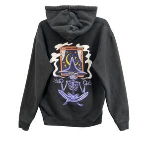 Johnny Blue Skies Sz M Sturgill Simpson Skeleton Wizard Graphic Black Hoodie